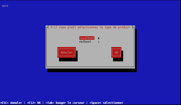 Screenshot: Choisissez le type de produit: localboot