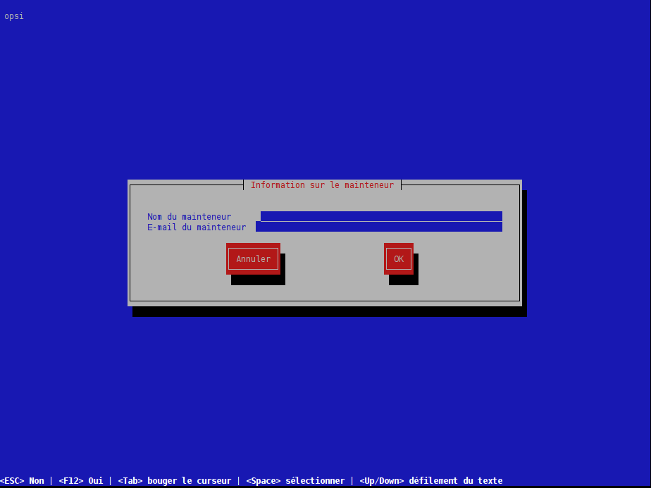 Screenshot: Entrée des données du mainteneur