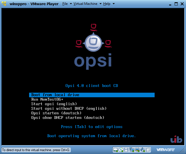 Screenshot: Démarrer l'image opsi-client-boot-cd