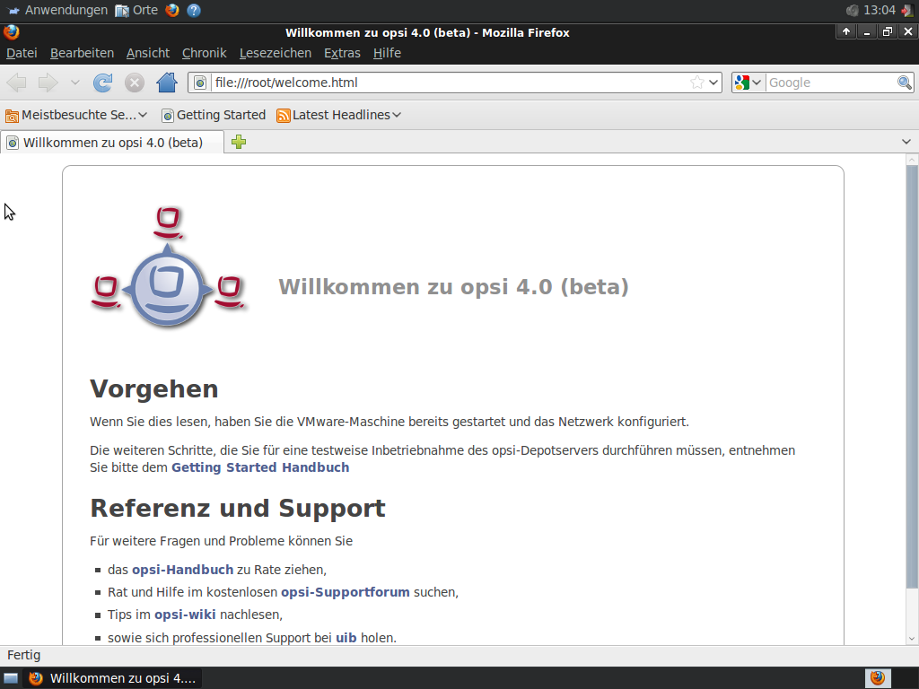 Screenshot: Vue de l'interface web de configuration de opsi-server